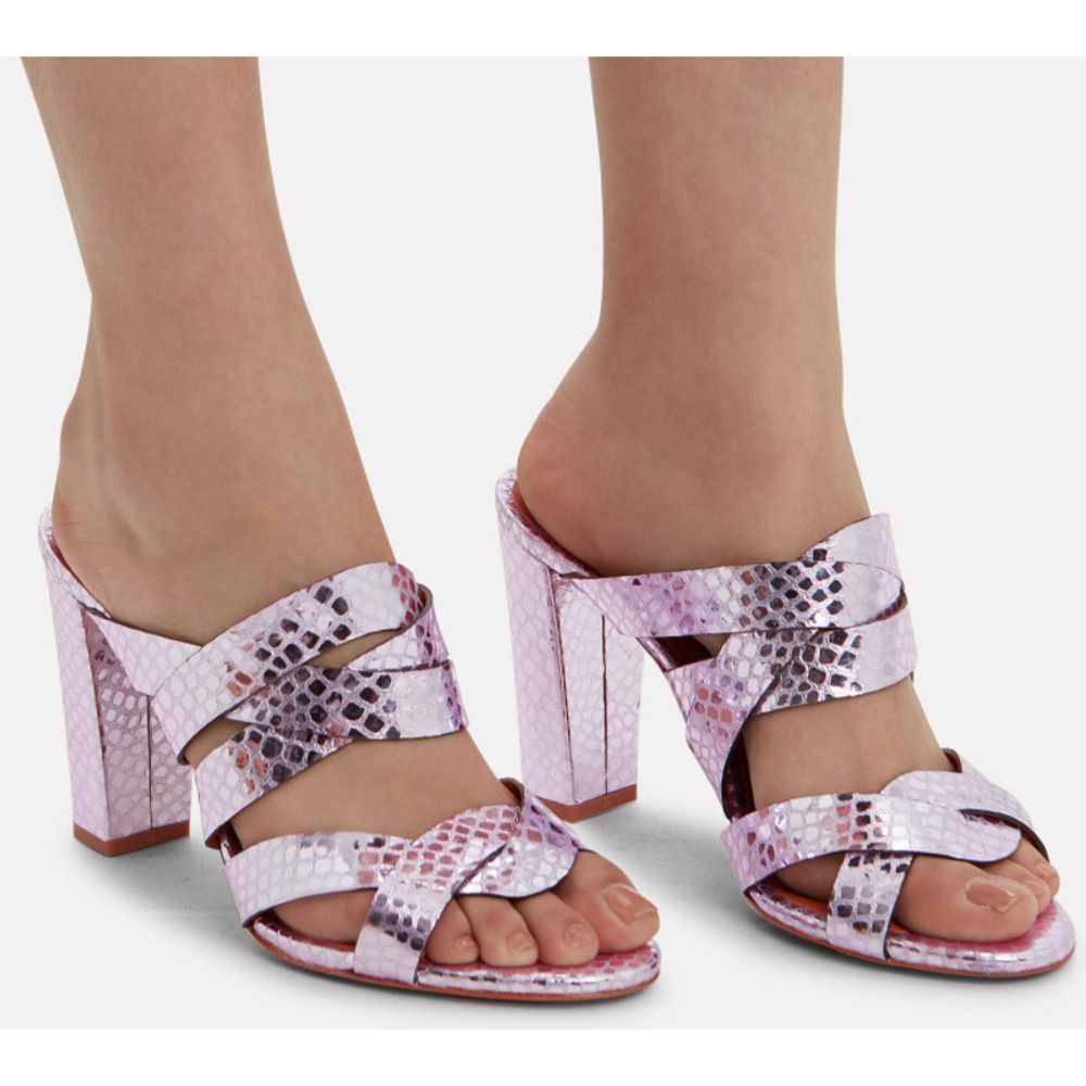 VERONICA BEARD Macey Slide Embossed Sandals Size 37